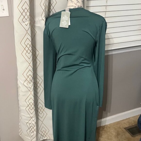 H&M Green Ruched Midi Dress, Size XL | Elegant & Comfortable - Picture 7 of 7